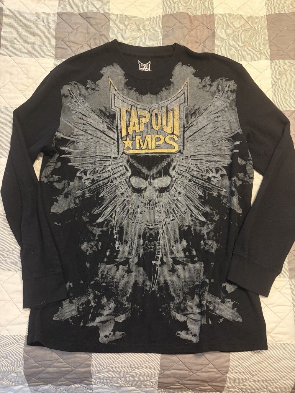 Y2K TapOut MPS Men’s XXL Black Thermal Long Sleeve Shirt
